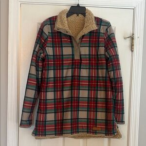 Marleylilly Sherpa-Lined Plaid Pullover